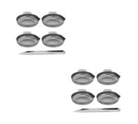 2 Ensembles Petite Spatule Métallique à Double Extrémité avec Plateau | Acier Inoxydable Argenté, Bord sans Bavure et Base Antidérapante, pour Pierres et Poudres