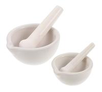 2 Ensembles Pilon en Porcelaine Céramique Blanche | Épices et Préparations, Bol à Broyer, Style Assorti, Tailles Variées, Usage Domestique, Ensemble Complet