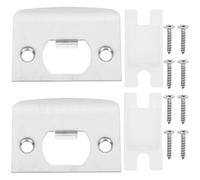 2 Ensembles Plaque de Gâche 1 5/8 Pouces en Acier Inoxydable | Résistance à Corrosion Chocs, Renforcement du Cadre, Visserie de Montage, Finition Blanche Élégante