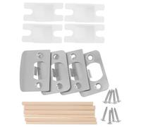 2 Ensembles Plaque de Gâche de Loquet en Acier Inoxydable | Installation Facile, Sécurité Renforcée, Compatible Maison et Bureau, avec Chevilles Bois et Vis Incluses