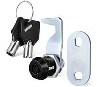 2 Ensembles Serrure Tubulaire à Came 5/8 Pouces, Accès Rapide pour | Alliage de Zinc Noir, Double Plaque, avec Clés, pour Tiroirs, Camping-bureau
