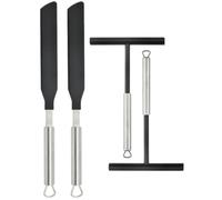 2 Ensembles Set de Spatules à Crêpes, Bord Fin | Design Monobloc, Nylon et Acier Inoxydable, Surface Polie sans Bavure, Coins Arrondis pour Étaler