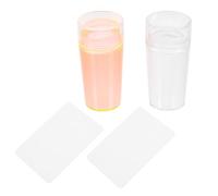 2 Ensembles Tampon de Manucure en Silicone Transparent | ABS et Silicone Souple, Position Visible et Prise en Main Confortable, Transfert du Motif, Accessoire Inclus