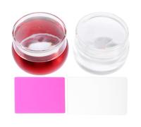 2 Ensembles Tampon pour Nail Art en Silicone, Rouge | Outil Souple et Collant, Capte le Vernis Gel, Couvre les Bords Courbes, pour Pointes Françaises