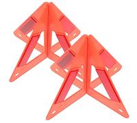 2 ensembles Triangle de Présignalisation Réfléchissant Rouge en | Format 25,6x25,6x22,5cm, Installation sans Outil, Adapté aux SUV et Véhicules de Maintenance