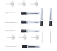 2 Ensembles Tube de Mascara Vide de 10ml en Plastique Noir | Pipettes de Transfert, Entonnoirs Inclus, Corps Transparent, Couvercle Étanche