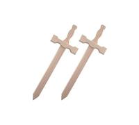2 épées en bois 39 x 13 cm Beige G