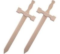 2 épées en bois 39 x 13 cm Beige G