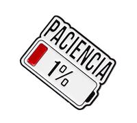 2. Épingle En Alliage Élégante 1% De Patience Restante Badge En Métal Léger Pour Tenues Décontractées Et Cadeaux Accessoire De Dessin Animé Créatif