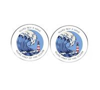 2 épingles à boutons rondes inspirantes « You're Not a Wave, You're Part of the Ocean » - Épinglettes en alliage métallique avec phrase de motivation