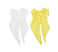 2 Épingles À Cheveux Avec Nœud En Satin, Épingles À Cheveux En Streamer Français, Accessoires De Cheveux Élés Pour Filles, Adaptés Aux Fêtes De Noël Et D'Anniversaire.