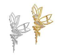 2 Épingles À Cheveux En Métal, Accessoires Pour Cheveux Créatifs, Accessoires Pour Cheveux En Strass, Épingles À Cheveux Pour Femmes, Accessoires Pour Cheveux (Or, Argent)