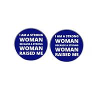 2 Épinglettes « I Am a Strong Woman Because a Strong Woman Raised Me » - Badge en alliage métallique inspirant pour l'activisme féministe - Accessoire pour vêtements, sac à dos et chapeau, 3 cm, métal