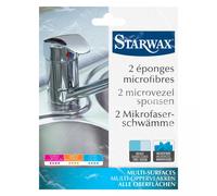 STARWAX - éponges microfibres x2 - utilisables pour toutes les surfaces de la maison -Absorbantes, résistantes et essuyantes - dépoussiérer - nettoyer sans rayer - fibres en polyester et polyamide