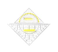 2 équerres avec poignée, équerres grande et petite, équerre flexible 14 cm et 20 cm, règle triangulaire combinée (2pcs)