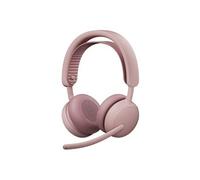 Logitech Micro-casque sur-oreille 2 ES – Bluetooth, USB-C, suppresseur de bruit actif – Rose