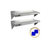 - 2 Etagères en Acier Inoxydable de 125cm x 30cm