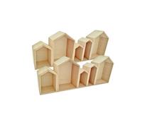 2 étagères en bois 5 blocs maison 50 x 8 x 20 cm