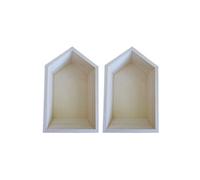 2 étagères en bois maison 22,5 x 14 x 10 cm