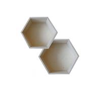2 étagères hexagonales en bois - 24 x 21 cm et 27 x 23,5 cm - Artemio Beige