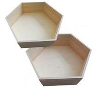 2 étagères hexagonales en bois 36 x 31 cm et 39 x 34 cm Beige G