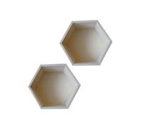 2 étagères hexagone en bois 27 x 23,5 x 10 cm