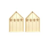 2 étagères maison en bois avec pinces à linge 19 x 28 cm