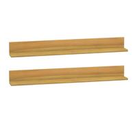 2× Étagères Murales 60x10x10 cm Bois de Teck Massif Suspendues Salon vidaXL