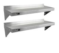 2 Etagères Murales en Inox KuKoo de 125cm x 30cm Kukoo