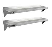 2 Etagères Murales en Inox KuKoo de 150cm x 30cm