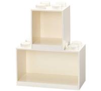 2 étagères superposables en forme de brique LEGO - Blanc