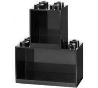 2 étagères superposables en forme de brique LEGO - Noir