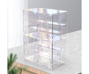 2 Etages Vitrine pour Objets de Collection Figurine Pop Amiibo Manga Mini Voiture Maquette, Vitrine Acrylique Transparente avec Etagere et Porte, Boite Plexiglas de Rangement, Vitrine Salon