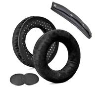 2 Étuis d’oreilles en velours noir + 1 Pad de tête pour Beyerdynamic DT770 PRO/DT880/DT990, Confortable & Facile à installer, Avec coton de garnissage - Compatible avec DT770 M/DT880 PRO