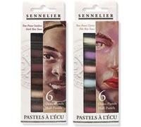 2 étuis de 6 demi pastels à l'écu Sennelier portrait peaux claires peaux foncés G
