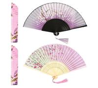 2 Éventails Pliants, 2 Sacs De Rangement pour Éventails Pliants, Éventail Pliant Classique, Éventail De Danse pour Enfants, Adapté À La Décoration D'Accessoires De Danse Et De Performance