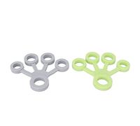2 extenseurs de doigts en silicone souple et élastique, portables, renforçateurs de préhension 6,6 lb (vert clair + gris clair)
