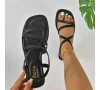 2 façons de porter des sandales plates décontractées et polyvalentes à l'aspect transparent avec sangle arrière pour femmes, tenues d'été et de plage CN35,CN36,CN37,CN38,CN39,CN40,CN41,CN42,CN43