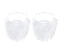 2 fausse barbe, Fausse Barbe, Barbe d'Halloween, Barbe de Père Noël fausse moustache, drôle, autocollant, fantaisie, festival, fête, costume et fournitures de Noël, décorations de fête masquée