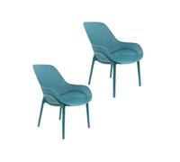- 2 Fauteuils pour table de jardin design Malibu - Bleu - Malibu