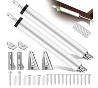 2 Ferme Porte avec Amortissement Pneumatique Groom Fermeture Porte à Vitesse Variable et Angle Libre Ferme-Portes Silencieux en Aluminium Alloy pour Portail de Jardin Portes Intérieures (Argent)