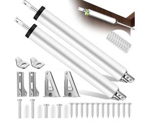 2 Ferme Porte avec Amortissement Pneumatique Groom Fermeture Porte à Vitesse Variable et Angle Libre Ferme-Portes Silencieux en Aluminium Alloy pour Portail de Jardin Portes Intérieures (Argent)