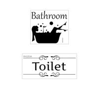 2 Feuilles Autocollants De Salle De Bain, Décoration, Lettres Noires Murales, DIY Décoration Salle De Bain