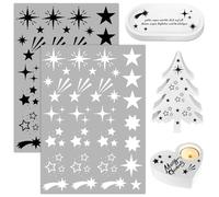 2 Feuilles Autocollants de Transfert à Frotter Stickers Etoile Gommette Artisanat pour Scrapbooking Meubles Tasse Fenêtre
