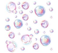 2 Feuilles d'Autocollants Muraux à Bulles Colorées, Découpes Autocollants Muraux à Bulles d'Océan Décorations de Fête d'Anniversaire Sous la Mer pour Chambre d'Enfant Salle de Bain Mur