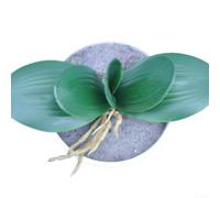 2 feuilles d'orchidée phalaenopsis artificielles en polyuréthane pour une utilisation répétée sur différents schémas de décoration thématiques sans dégradation visuelle (grand 5 feuilles)