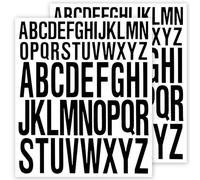 2 Feuilles Lettre Autocollantes, 2,5cm 5cm Lettres Adhesives Imperméables, Autocollants Alphabet en Vinyle Imperméable pour Boîte aux Lettres, Numéro d'adresse, etc. (Noir, 22 * 19.5 cm/Pièce)