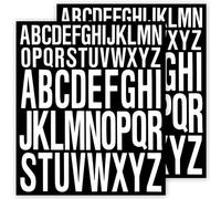 2 Feuilles Lettre Autocollantes, 2,5cm 5cm Lettres Adhesives Imperméables, Autocollants Alphabet en Vinyle Imperméable pour Boîte aux Lettres, Numéro d'adresse, etc. (Blanc, 22 * 19.5 cm/Pièce)
