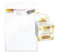 2 Feuilles Plastique Semi-Rigides À Pâtisserie A4 + Paillettes Dorées