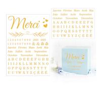 2 Feuilles Stickers Urne Mariage Autocollant Personnalisés Merci Mois Chiffres Lettres Feuilles Cœur Sticker Cagnotte Boîte de Mariage Décoration DIY pour Accueillez les Invités Fête Mariage Cérémonie